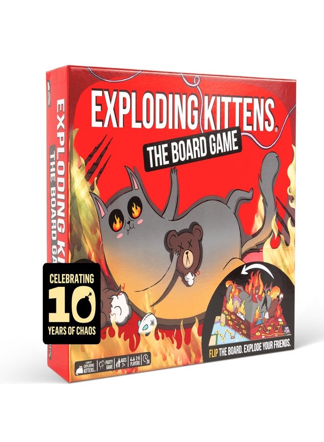 Exploding Kittens: The Board Game - The Action Packed Party Game to Celebrate 10th Birthday - 2-6 Players Aged 7+ - Great for Adults, Teens, Collectors, Kids - Image 1